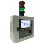 Reloj checador industrial IBIX 80K con gabinete y semáforo